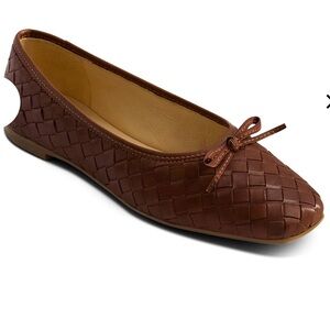 Bernardo Gwynn Woven Ballet Flat Mahogany Glove Leather New w/o box size 8 1/2